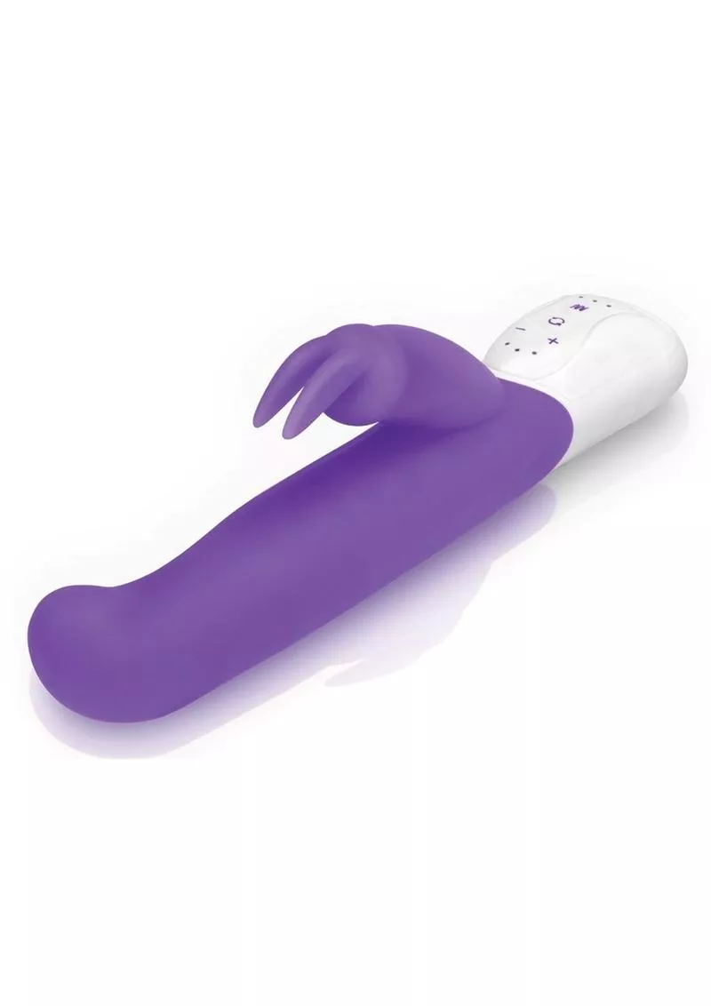 Rabbit Essentials G-Spot Rabbit Vibrator with Rotating Shaft - 7 Functions, Multi-Speed, Body-Safe Silicone - Purple